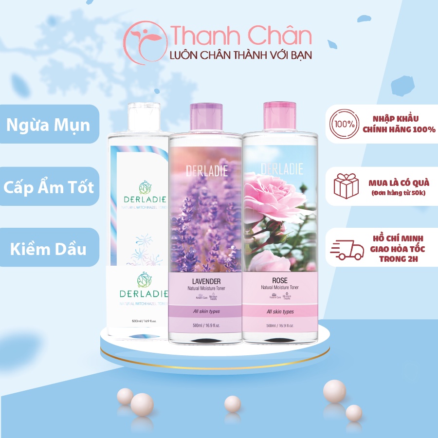 Nước hoa hồng Derladie Natural Toner 500ml