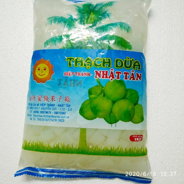 Thạch dừa gói 1kg - dùng món chè trái cây, sâm bổ lượng