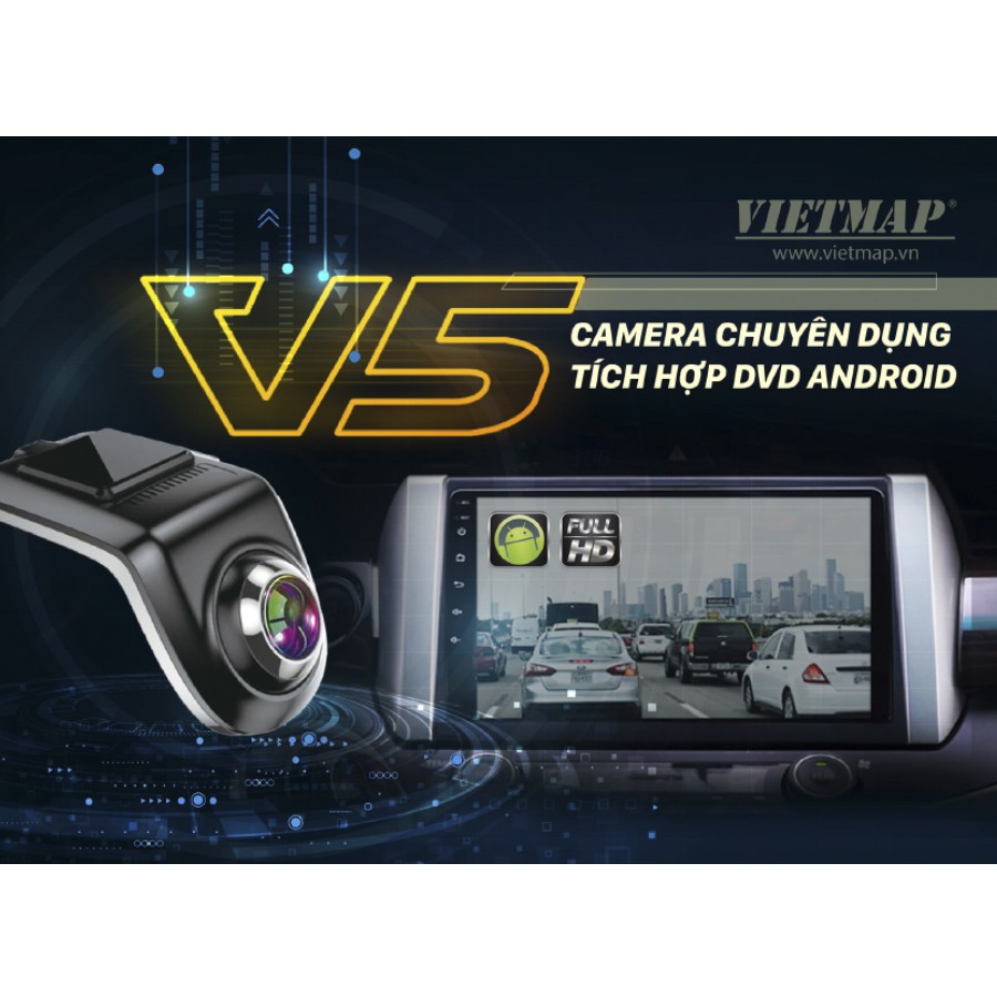 VIETMAP V5 - Thẻ 32GB - Camera Hành Trình Ô tô Kết Nối DVD Android - Điều Khiển Giọng Nói - Hàng Chính Hãng