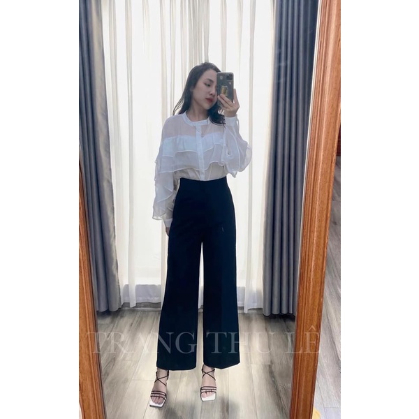 B440- SƠ MI VOAN TRẮNG DÀI TAY KÈM MÓC