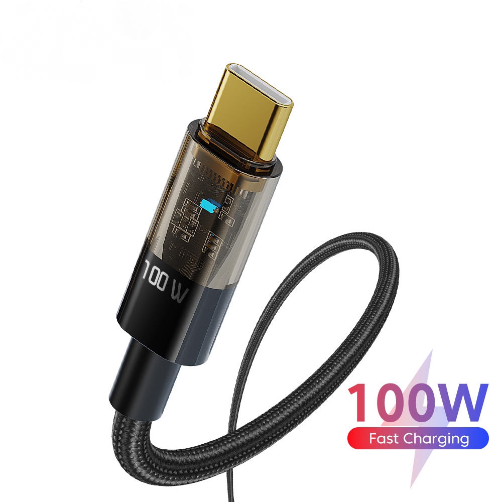 Cáp USB loại C mới 100W USB-C 6A PD Sạc siêu nhanh Type C Dây sạc cho Samsung