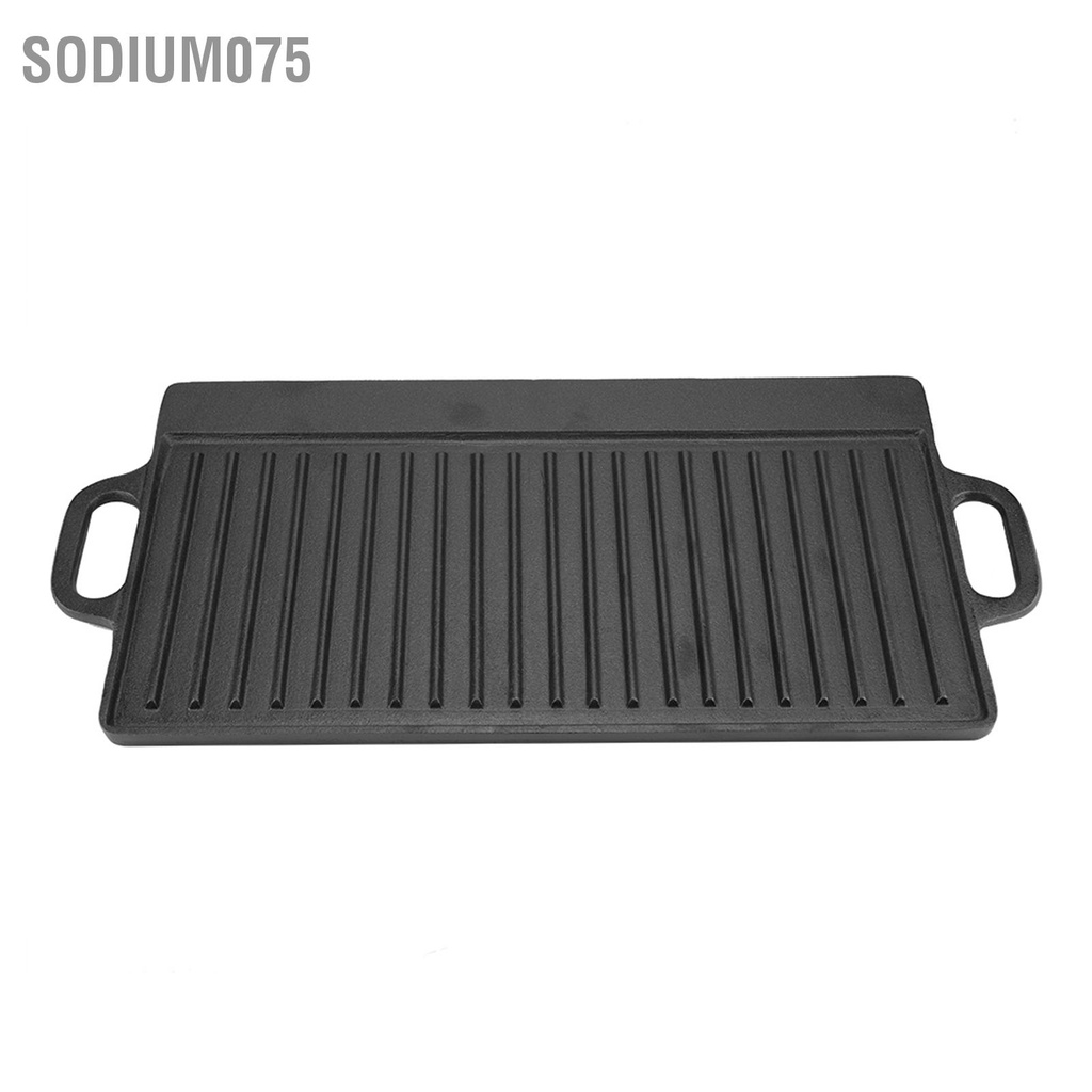 Có thể bán buôn Vỉ nướng gang chống dính Chảo có rãnh và phẳng Nướng hai mặt khay Dụng cụ Sodium075 Hàng giao ngay