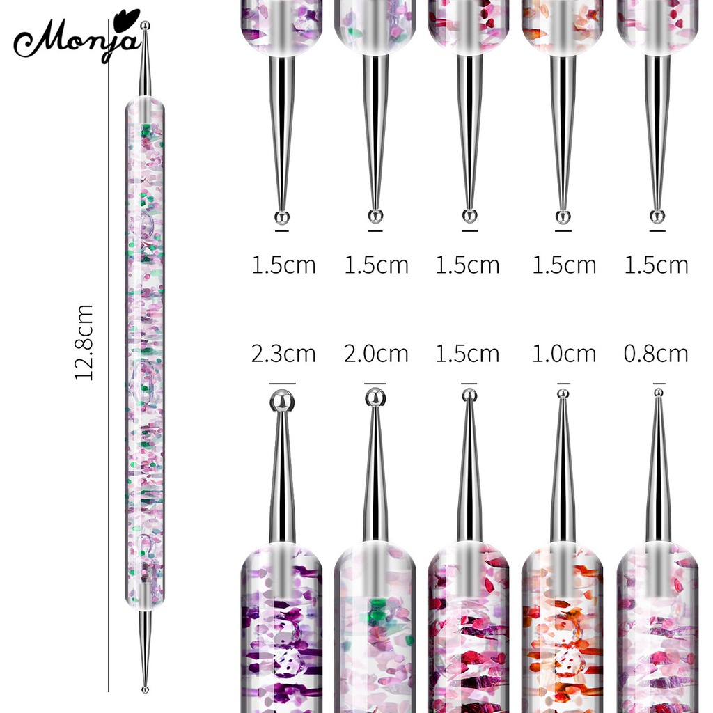 Set 5 bút trang trí móng tay Monja phong cách nghệ thuật