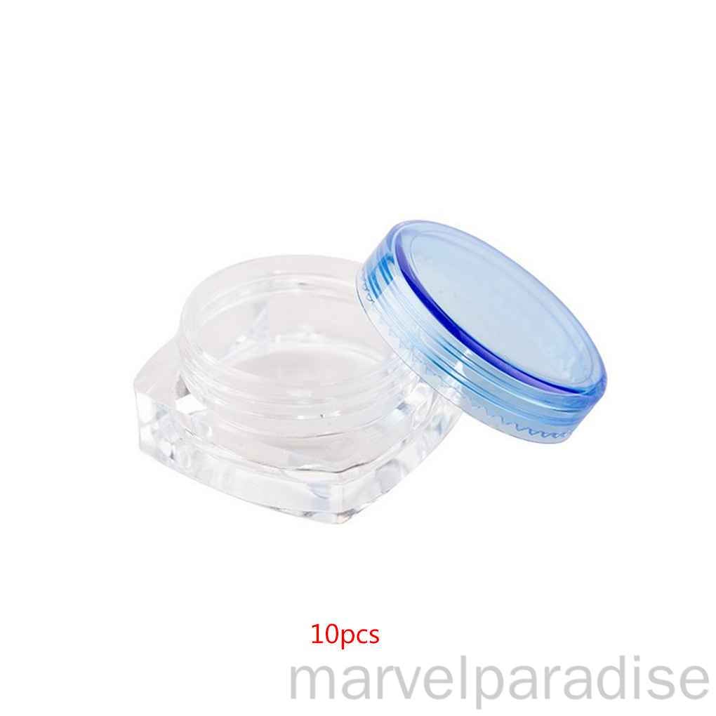 [Hàng mới về] Bộ 10 hộp nhựa rỗng hình vuông 3 / 5g đựng mỹ phẩm tiện lợi