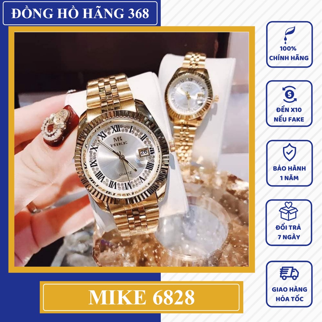 Đồng hồ nam nữ, đồng hồ đôi chính hãng Mike 6828 mặt tròn, Chống nước, bảo hành thumbnail