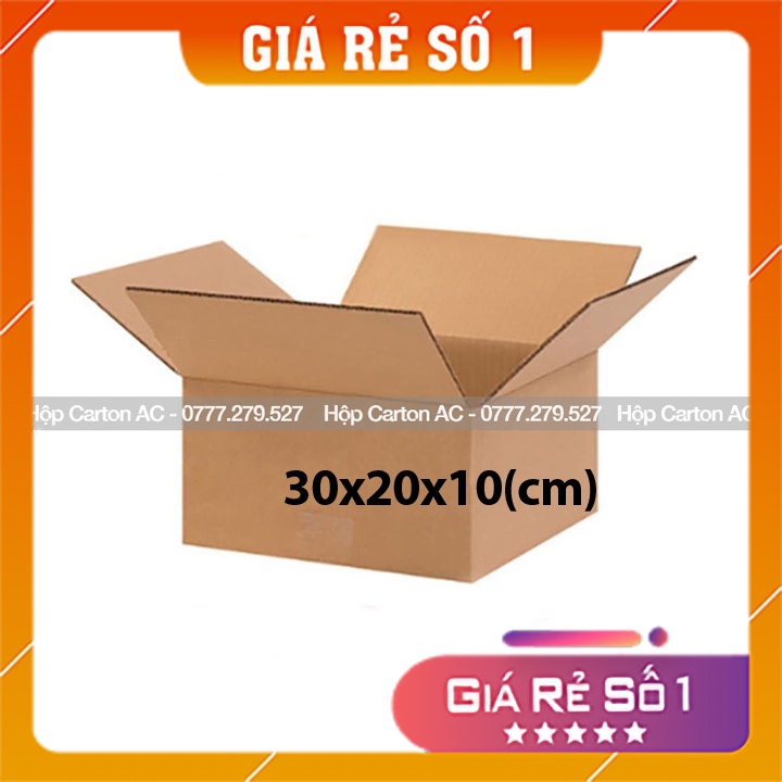 Hộp bìa carton 30x20x10 dùng đựng sách vở, giày dép, quần áo,... chất lượng cao