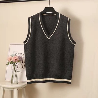 Áo gile basic forgirl cổ V chất len mỏng mặc 4 mùa