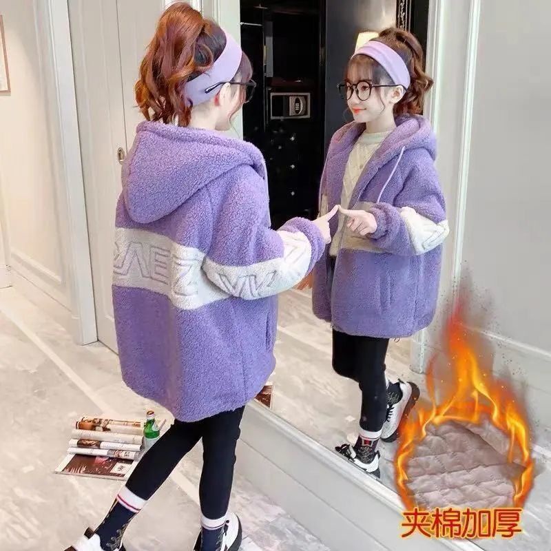 Áo Khoác Len Lông Cừu Phong Cách Phương Tây Mùa Thu Đông Năm 2021 Phong Cách Mới Cho Bé Gái