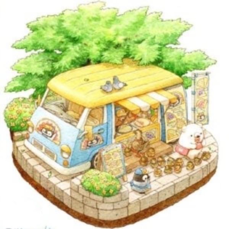 Bộ tranh đính đá 5D tự làm họa tiết hình gấu dễ thương size 30*30cm