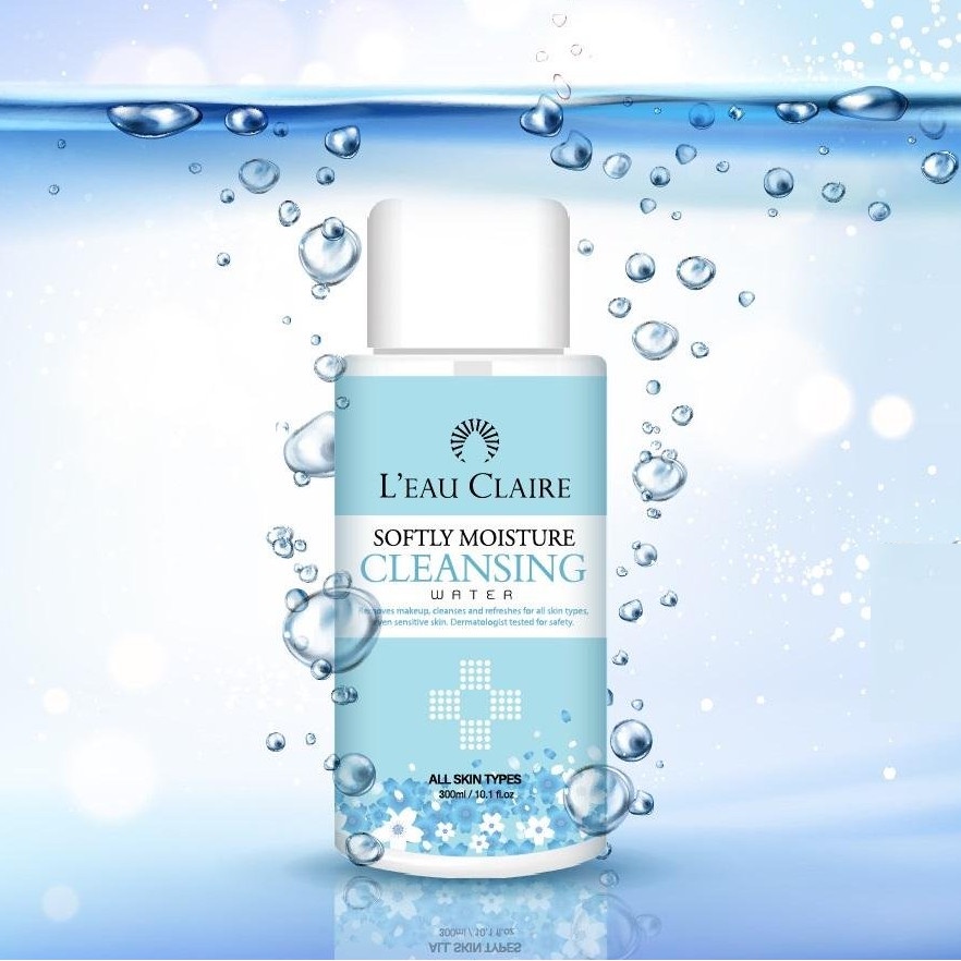 Nước tẩy trang làm sạch sâu an toàn dịu nhẹ lành tính cho da L'eau Claire Softly Moisture Cleansing Water 300ml