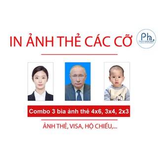 Combo 3 bìa ảnh thẻ, visa,hộ chiếu - phông xanh, phông trắng