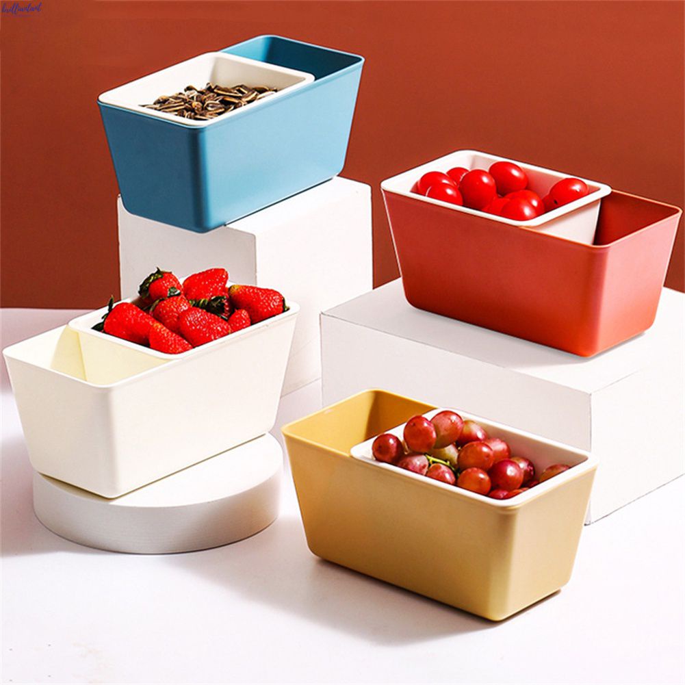 1 Cái Sáng Tạo Giày Lười Ăn Bát Vuông Nhựa Snack Hộp Bảo Quản Bát Có Thể Tháo Rời Đôi Giày Lười Đĩa Trái Cây Bát Bri