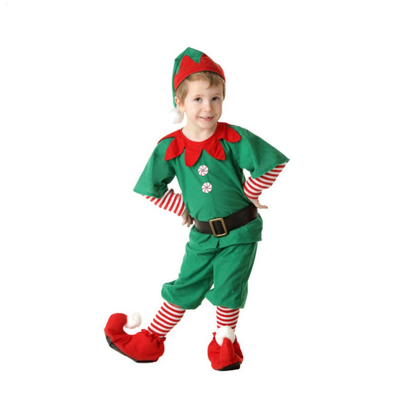 Bộ Đồ Hóa Trang Elf Màu Xanh Lá / Đỏ Cổ Điển Độc Đáo Cho Gia Đình Dịp Halloween / Giáng Sinh