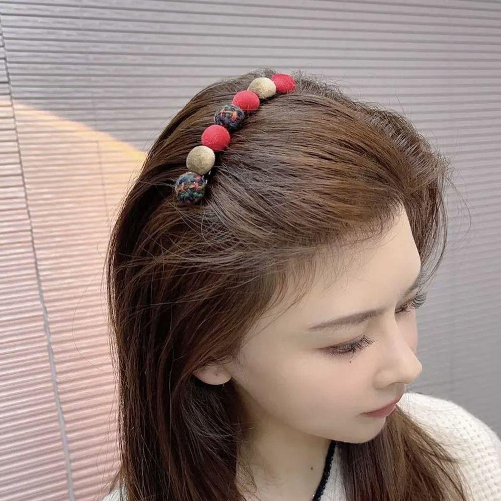 Lược Cài Tóc Đính Bóng Lông Phong Cách Vintage Thanh Lịch Cho Nữ