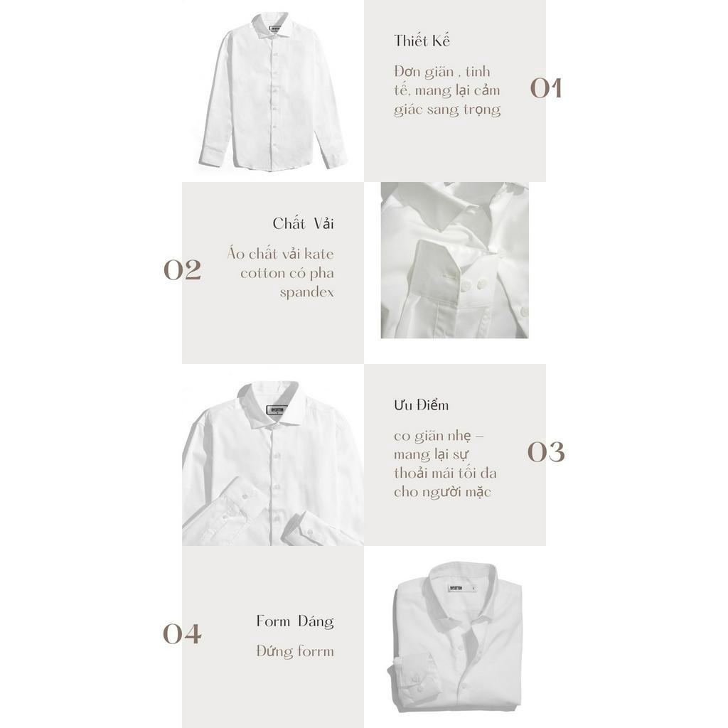 Áo Sơ Mi Nam Dài Tay Trơn BY COTTON Shirt White 2.0