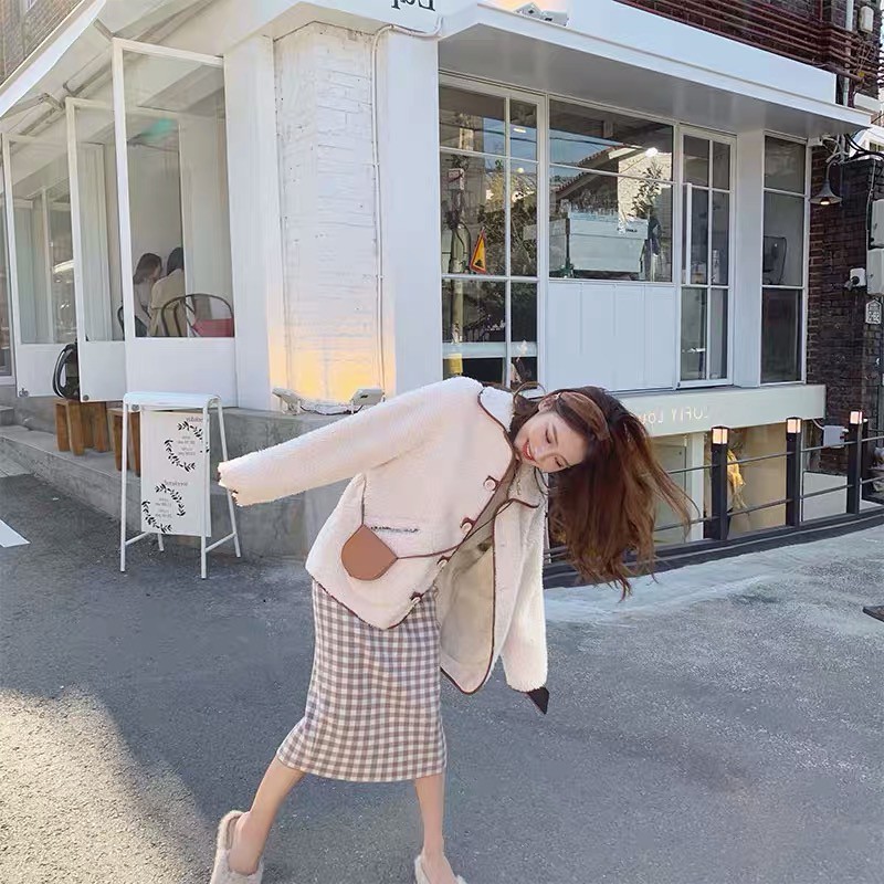 Váy midi thun len caro gingham - V632 | BigBuy360 - bigbuy360.vn