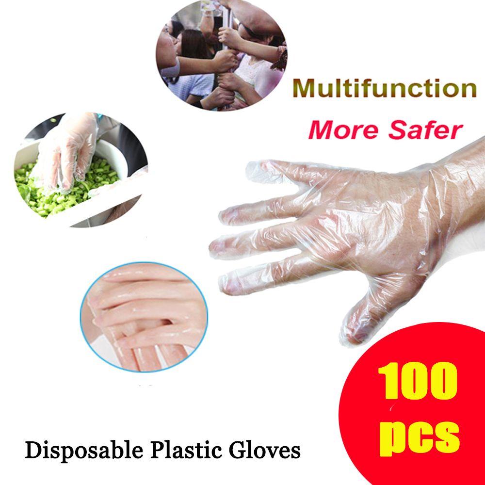 Set 100 Găng Tay Nhựa Polythene Vệ Sinh An Toàn Thực Phẩm Dùng Một Lần Cho Nhà Bếp/Nhà Hàng
