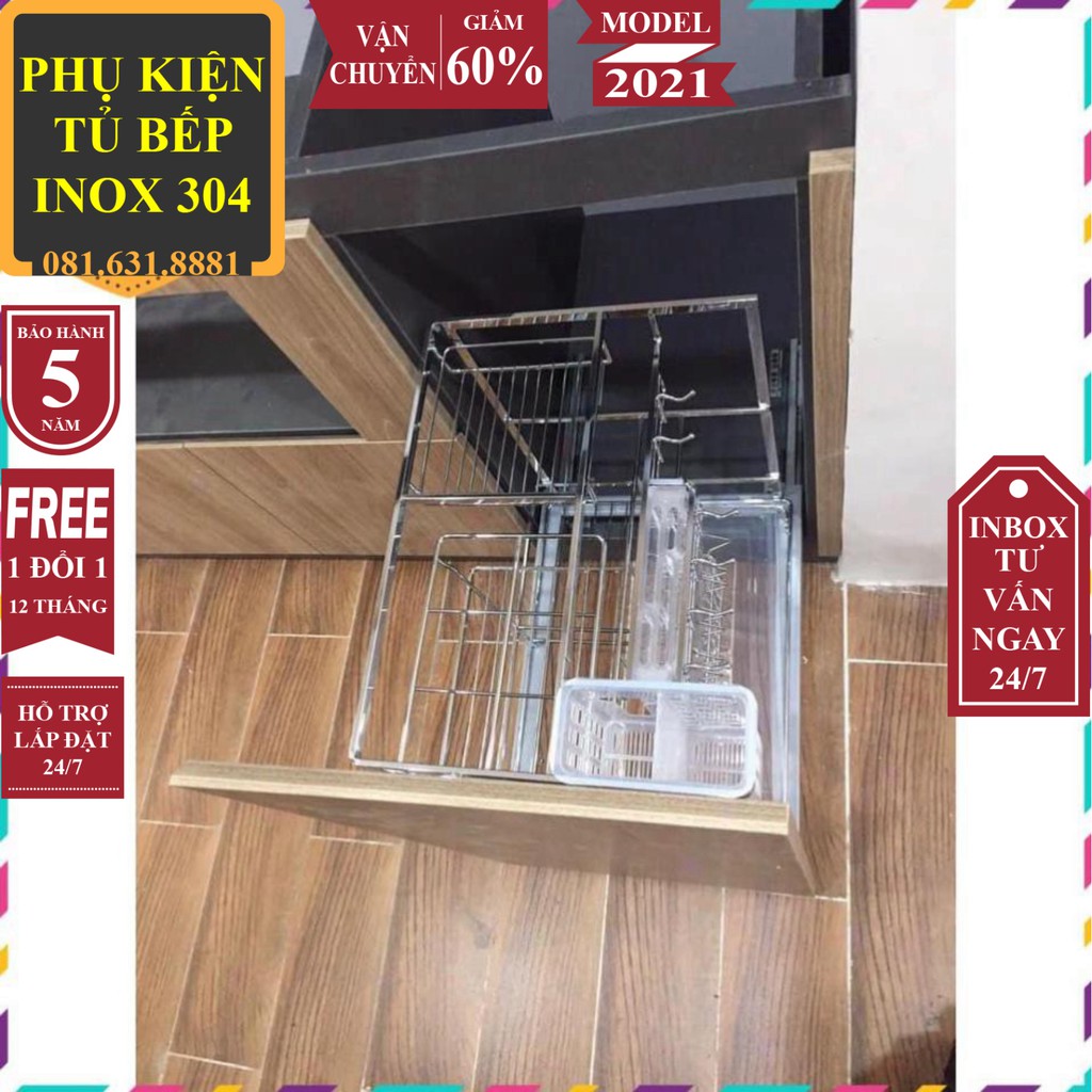 GIÁ ĐỰNG GIA VỊ KỆ GIA VỊ DAO THỚT INOX 304 CAO CẤP LẮP TỦ BẾP, PHỤ KIỆN TỦ BẾP THÔNG MINH