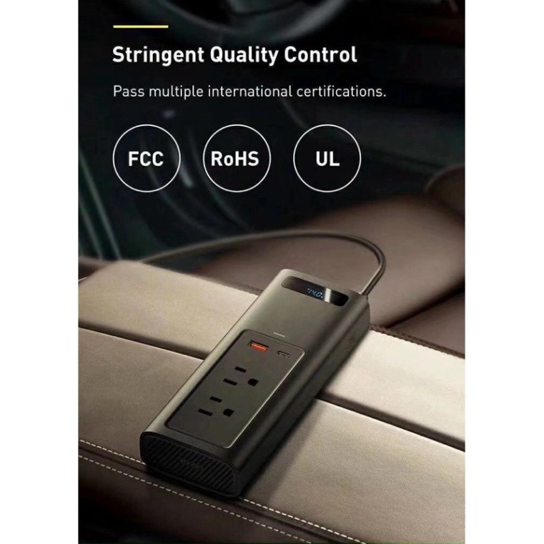 Tẩu sạc 150w 110V/220V Baseus Power Inverter sử dụng trên ô tô.