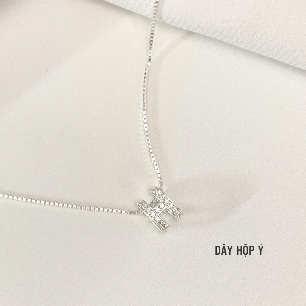 Dây chuyền bạc Ý 925 mặt chữ H cao cấp đính đá pha lê sang trọng ANTA Jewlery - ATJ5502-D