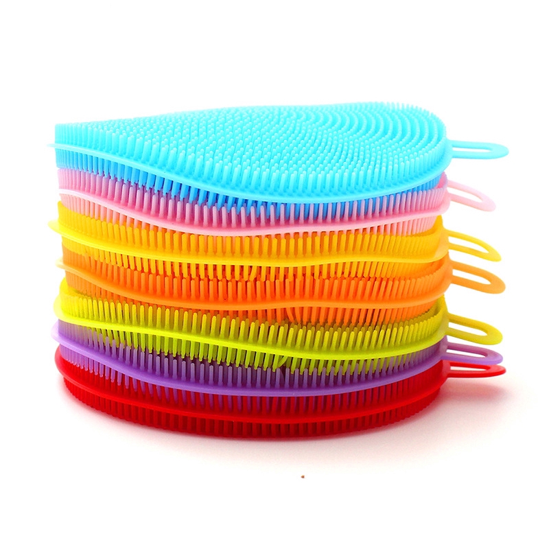 Cọ rửa chén dĩa silicone hình tròn đa năng tiện lợi