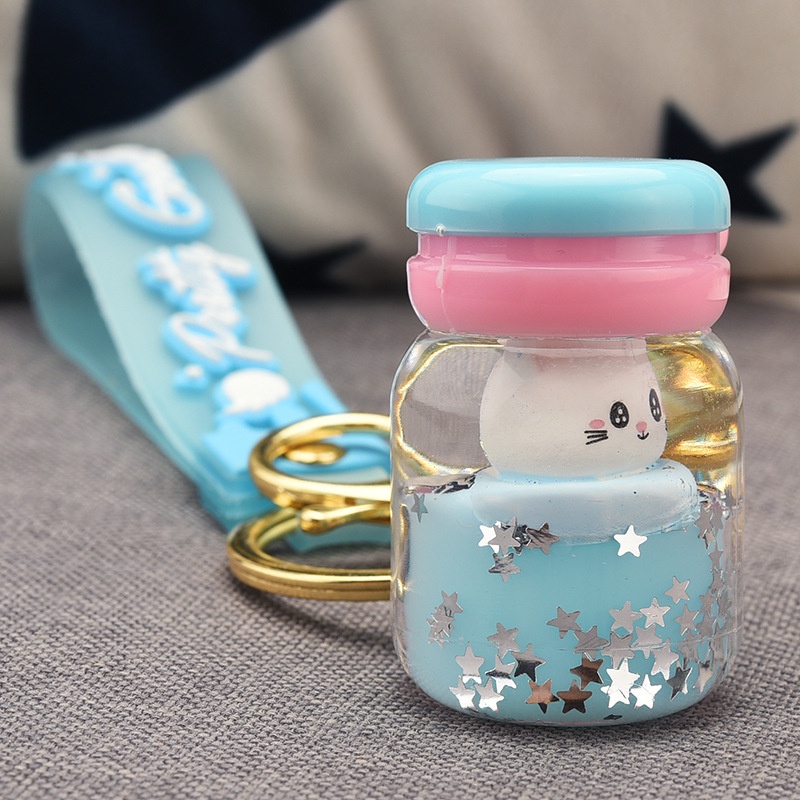 Móc Khóa Hình Chai Sữa Chua Nổi Bằng acrylic