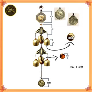 Chuông gió bát quái 6 quả - chọn mẫu chuông phong thuỷ