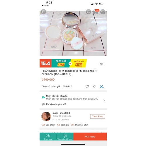 Phấn nước T4FM Touch For M Collagen Cushion