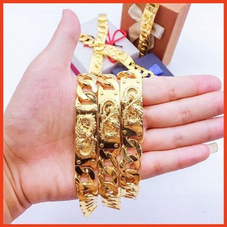 Lắc tay nam mạ 18k dạng xích Khắc rồng nổi bật đẳng cấp phái mạnh