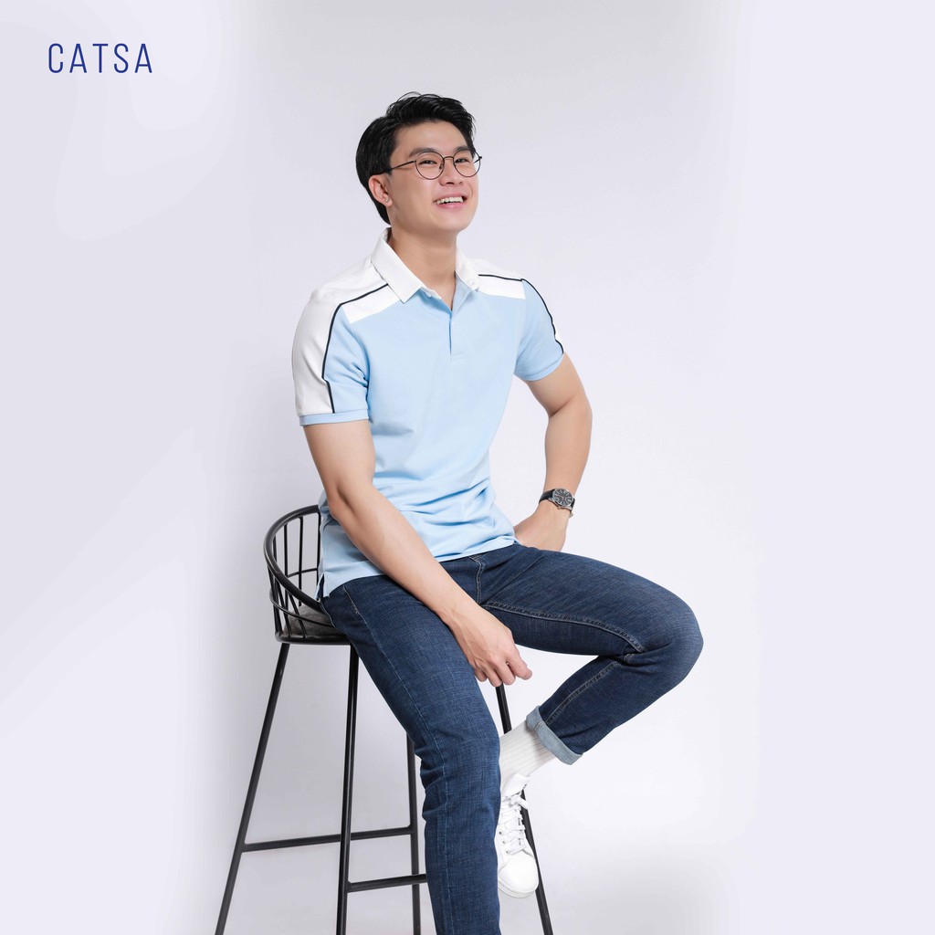 CATSA Áo polo xanh biển ATP225