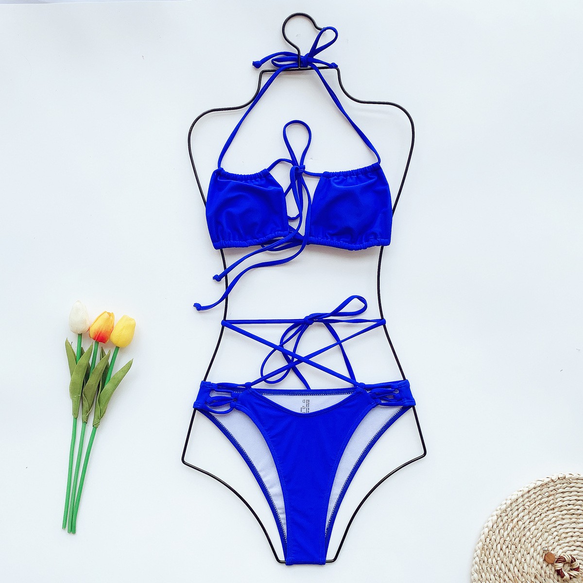 Bikini Nữ Phối Dây Màu Trơn Hoạ Tiết Da Báo | BigBuy360 - bigbuy360.vn