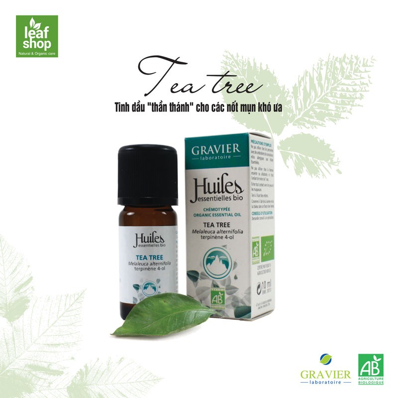 Tinh dầu tea tree hữu cơ Gravier 10ml