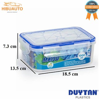 Hộp nhựa chữ nhật đựng thực phẩm duy tân matsu 1000ml no.433