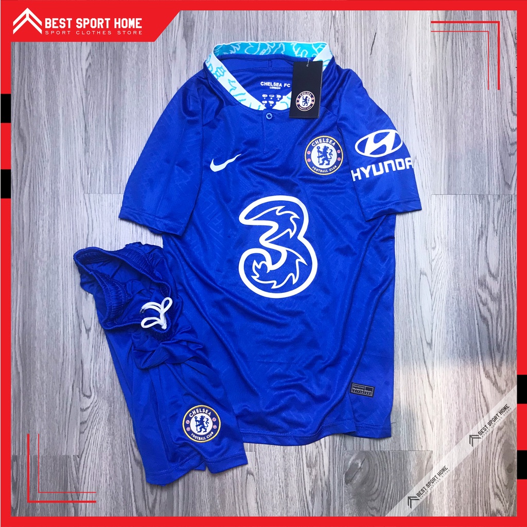 Set quần áo bóng đá Chelsea sân nhà 2022/23 - Bản chính thức màu xanh form Âu - In ấn tên số theo yêu cầu