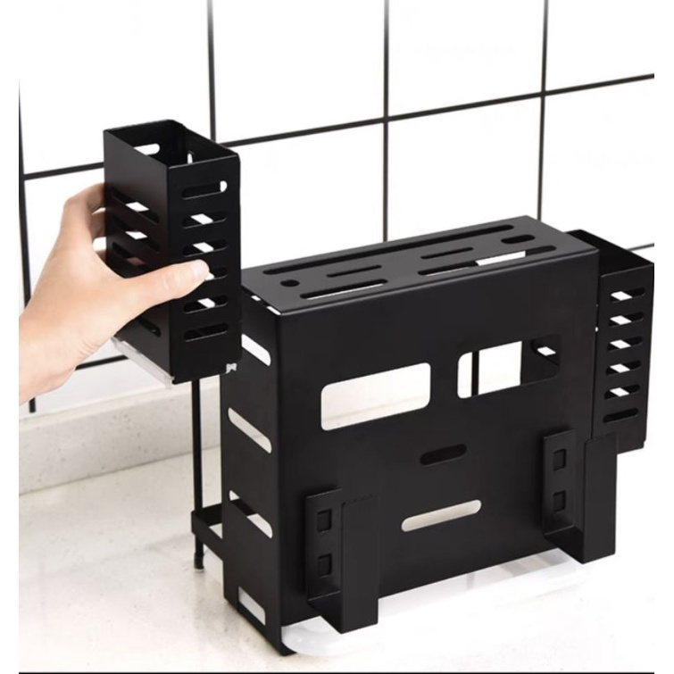 GIÁ ĐỂ DAO THỚT/ DỤNG CỤ NHÀ BẾP - KỆ ĐỰNG DAO THỚT NHÀ BẾP TREO TƯỜNG TIỆN LỢI KÈM KHAY HỨNG NƯỚC