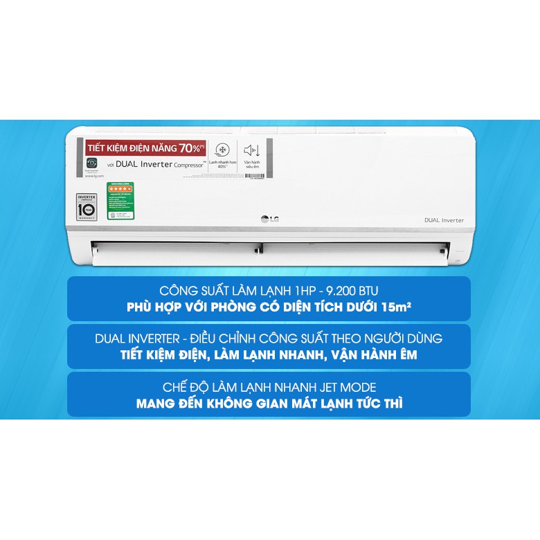 Máy lạnh LG Inverter 1 HP V10ENW1 (Miễn phí giao tại HCM-ngoài tỉnh liên hệ shop)