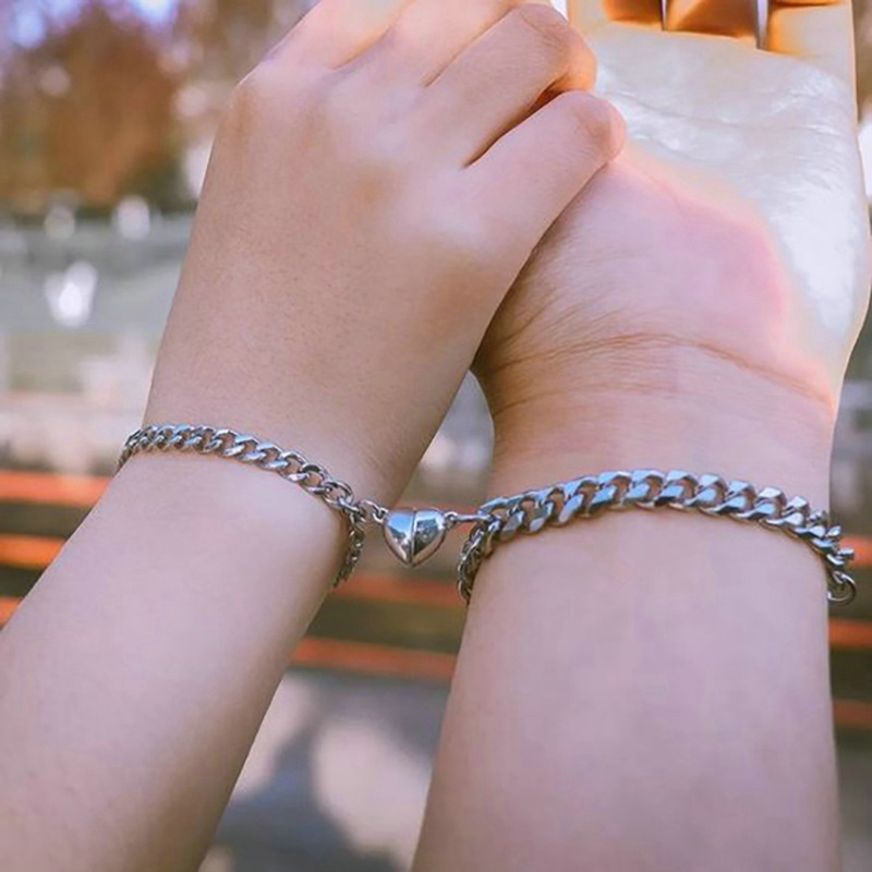 Vòng Đeo Tay Cặp Hình Trái Tim Có Thể Điều Chỉnh Phong Cách Hàn Quốc