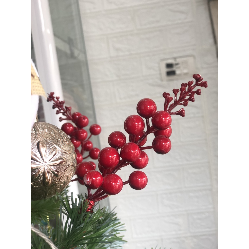 Combo 6 cành Đào Đông quả Diệu (quả Cherry) trang trí giáng sinh noel