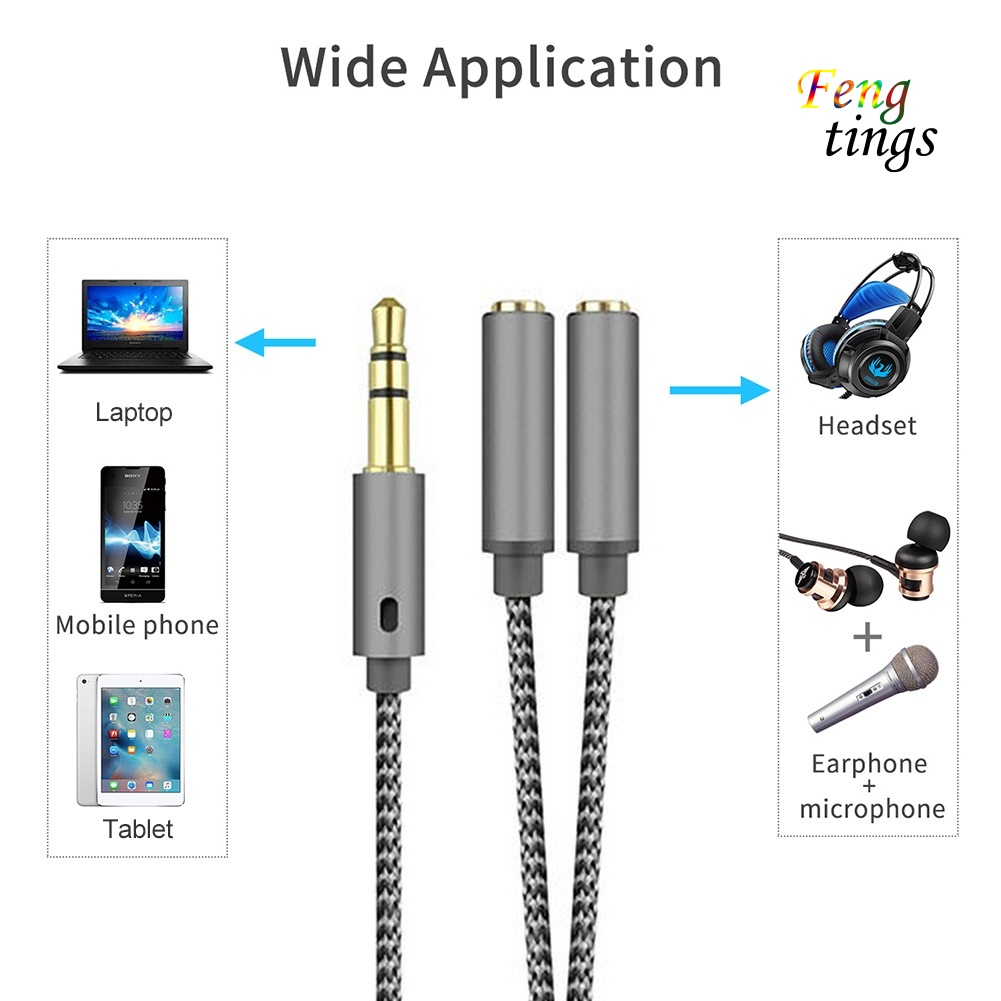 Bộ Chia Tai Nghe 1 Đầu Cắm Sang 2 Cổng Âm Thanh 3.5mm