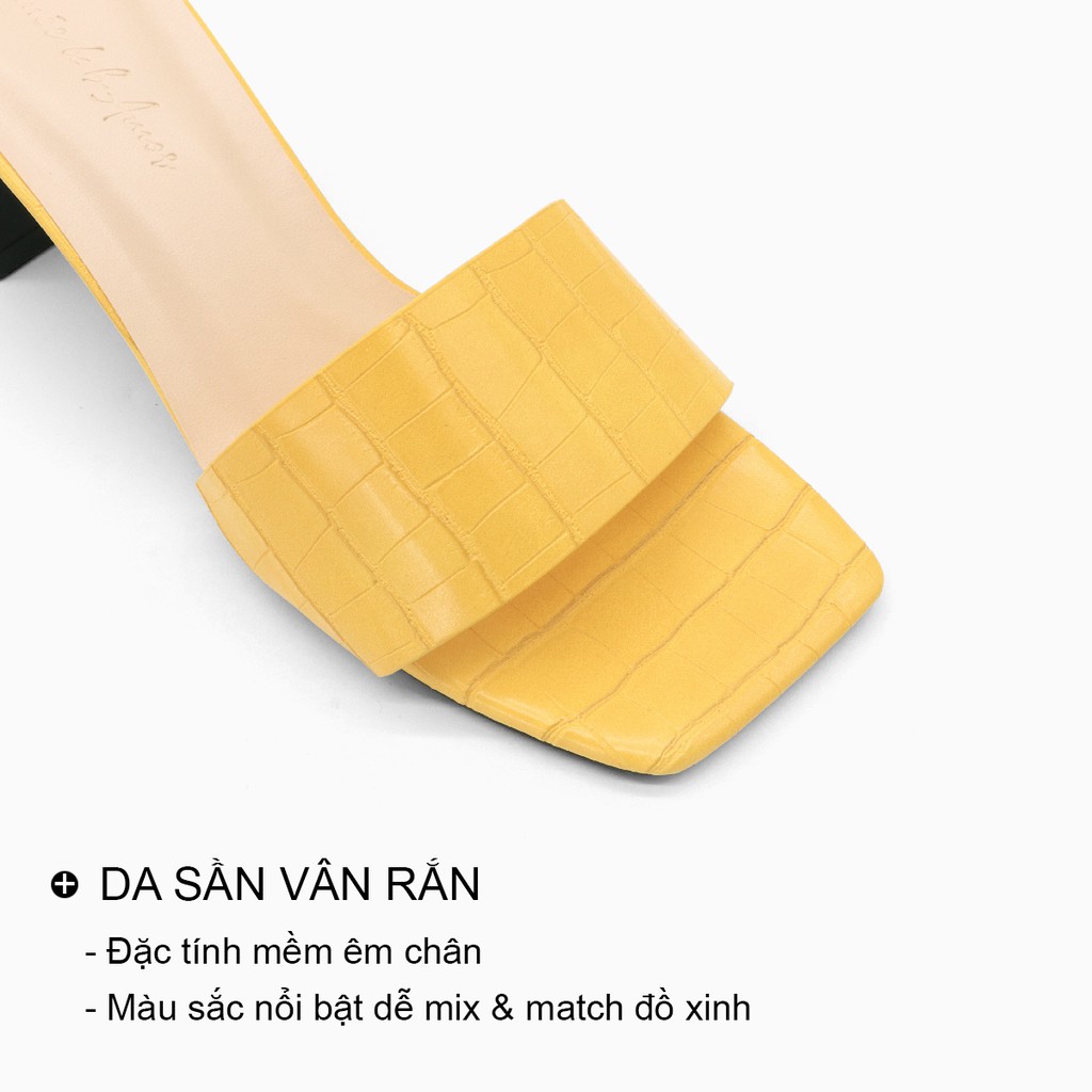 Guốc nữ cao gót đế vuông mũi vuông dáng dép sandal cao 7p quai ngang bAimée &amp; bAmor - MS1663 01