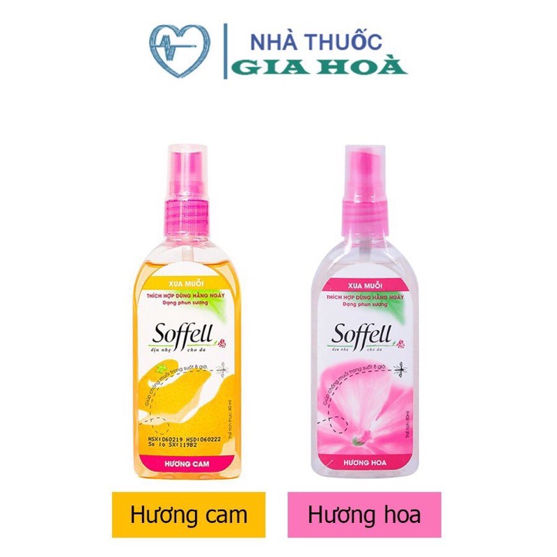 Xịt xua đuổi, chống muỗi Soffell 80ml (Phun sương - Hiệu quả 8 giờ)(Dùng cho bé trên 4 tuổi)[sofell, soffel, sofell]