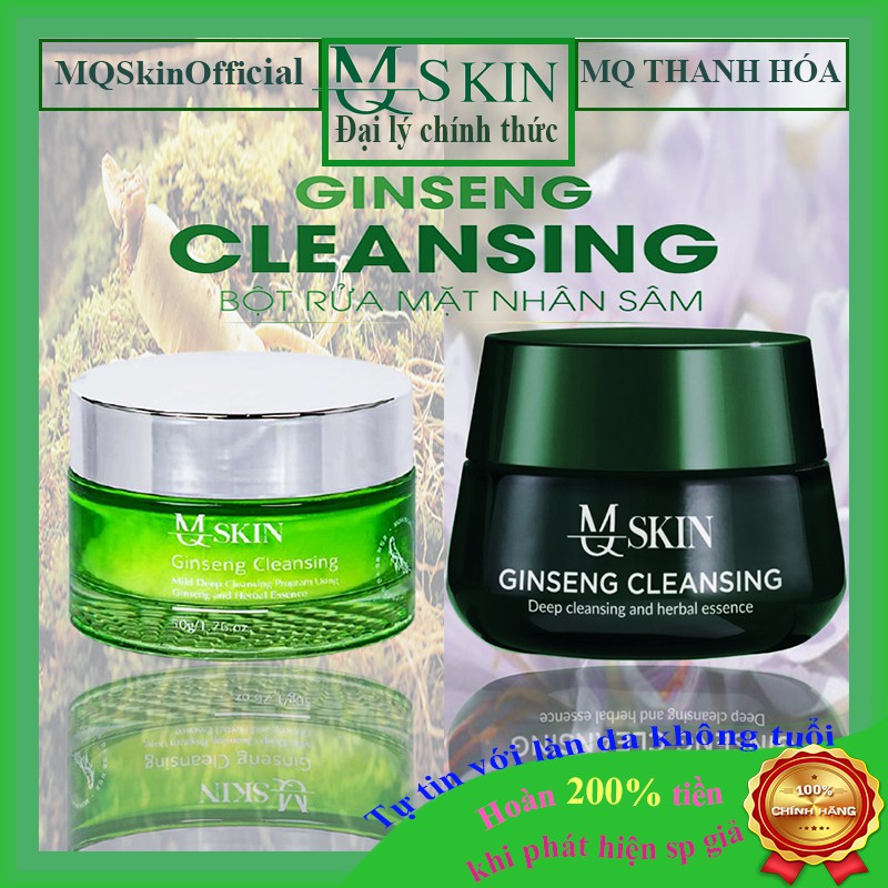 Bột rửa mặt nhân sâm MQSkin ( Chính Hãng ) MQSKIN giảm thâm mụn, tàn nhang, thay da tái tạo da cùng serum mqskin