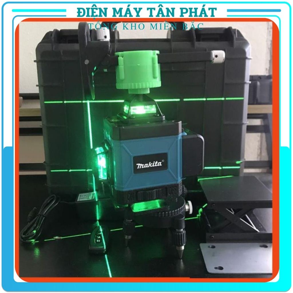 Máy cân mực laze MAKITA 16 tia xanh 3D  bắn cốt tia laser cân bằng nét chuẩn kèm chân 1m2