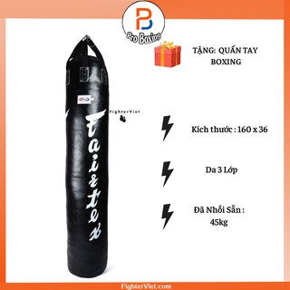 [HOT] Bao Cát Đấm Bốc Fairtex 1m6 Màu Đen Chất Lượng Tiêu Chuẩn Thái Lan ( ĐÃ NHỒI )