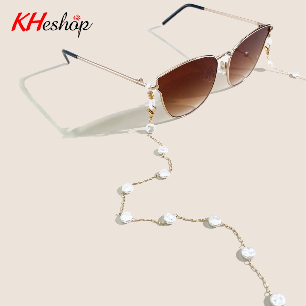 Dây Chuỗi hạt Ngọc 8*3mm đeo kính, khẩu trang siêu tiện lợi, Phong cách Retro cổ đại, mã Y6028