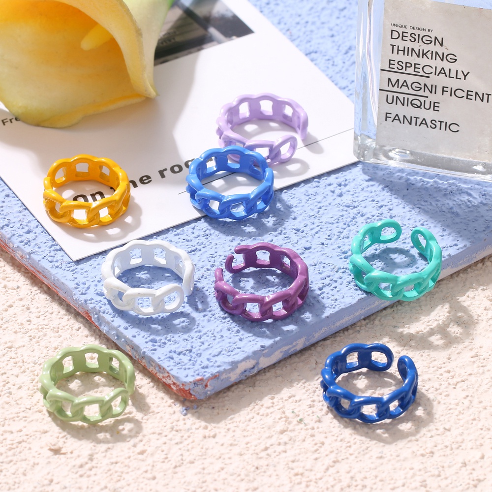 Thời Trang Nhẫn Nhựa Resin Nhiều Màu Sắc Sáng Tạo Cho Nữ