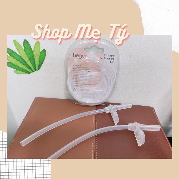 (Đọc mô tả) Bộ 2 vòi và ống hút Bình tập uống Hegen 330ml/ set núm hút/ set ống hút thay thế cho bình hút hegen