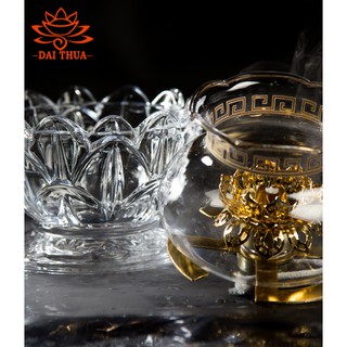 [HÌNH THẬT] ĐÈN DẦU THỦY TINH ĐẾ PHA LÊ CAO CẤP