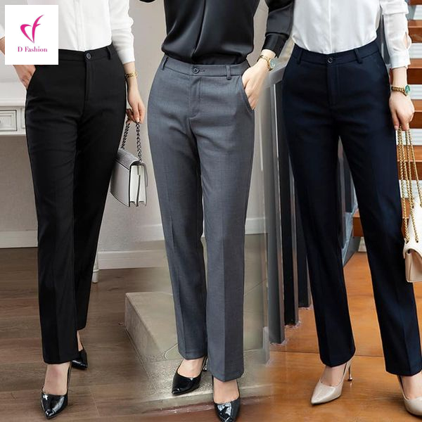 QW8903 Quần tây nữ không nhăn không cần là ủi lót nỉ/ không lót nỉ thu đông hàng nhập