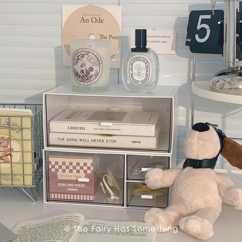 Hộp Đựng Mỹ Phẩm Để Bàn Nhiều Ngăn Chống Bụi Tiện Dụng